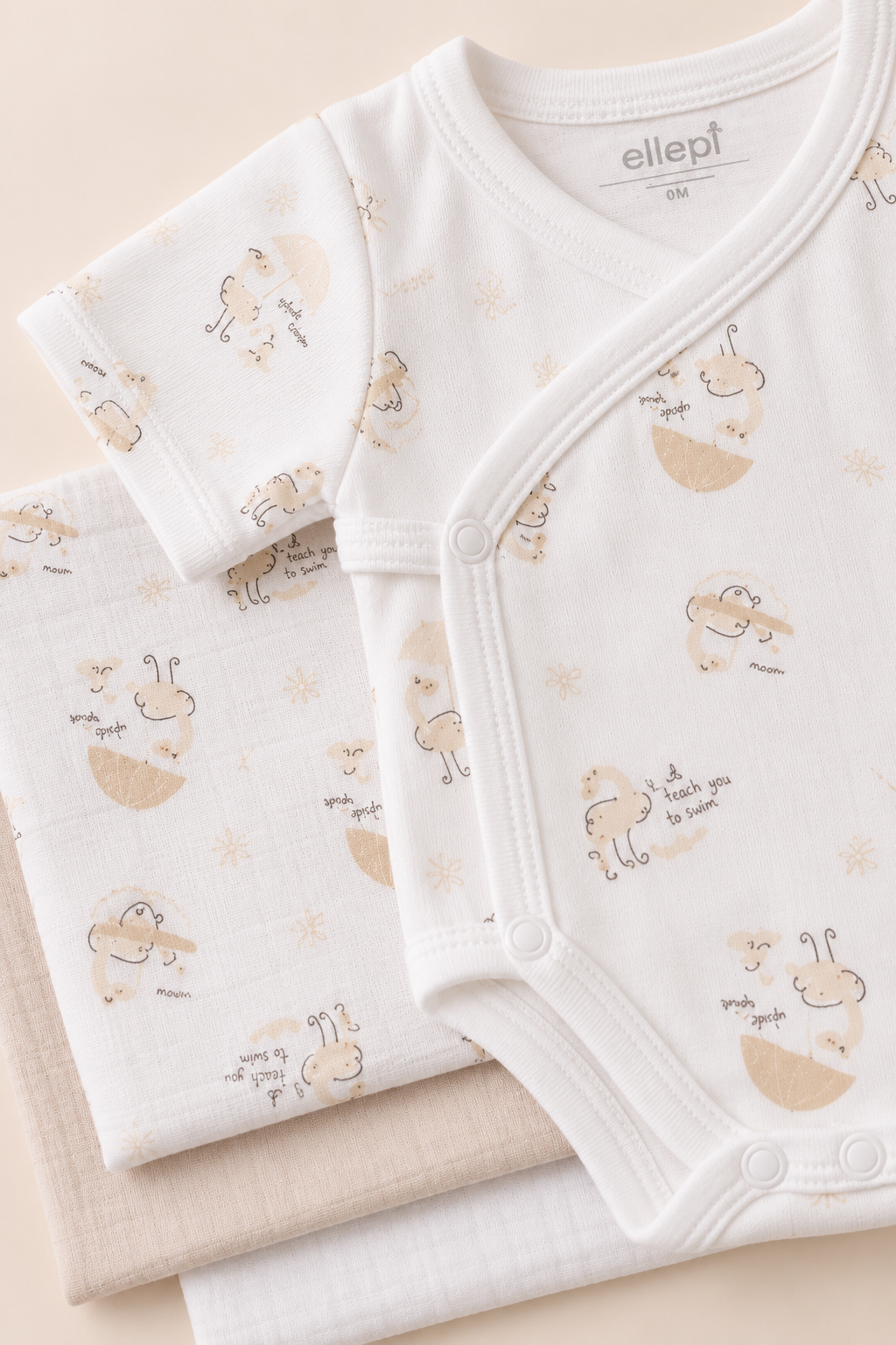 Set Regalo Neonato 4 Pezzi in Bamboo