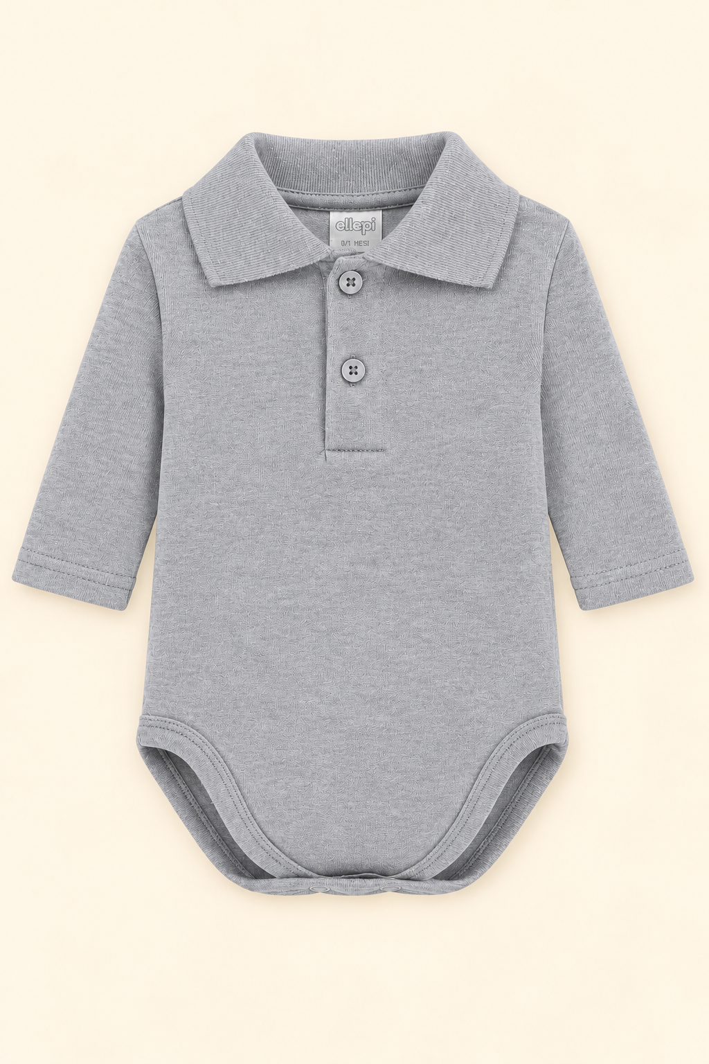 Body Neonato con Colletto Stile Polo a Manica Lunga