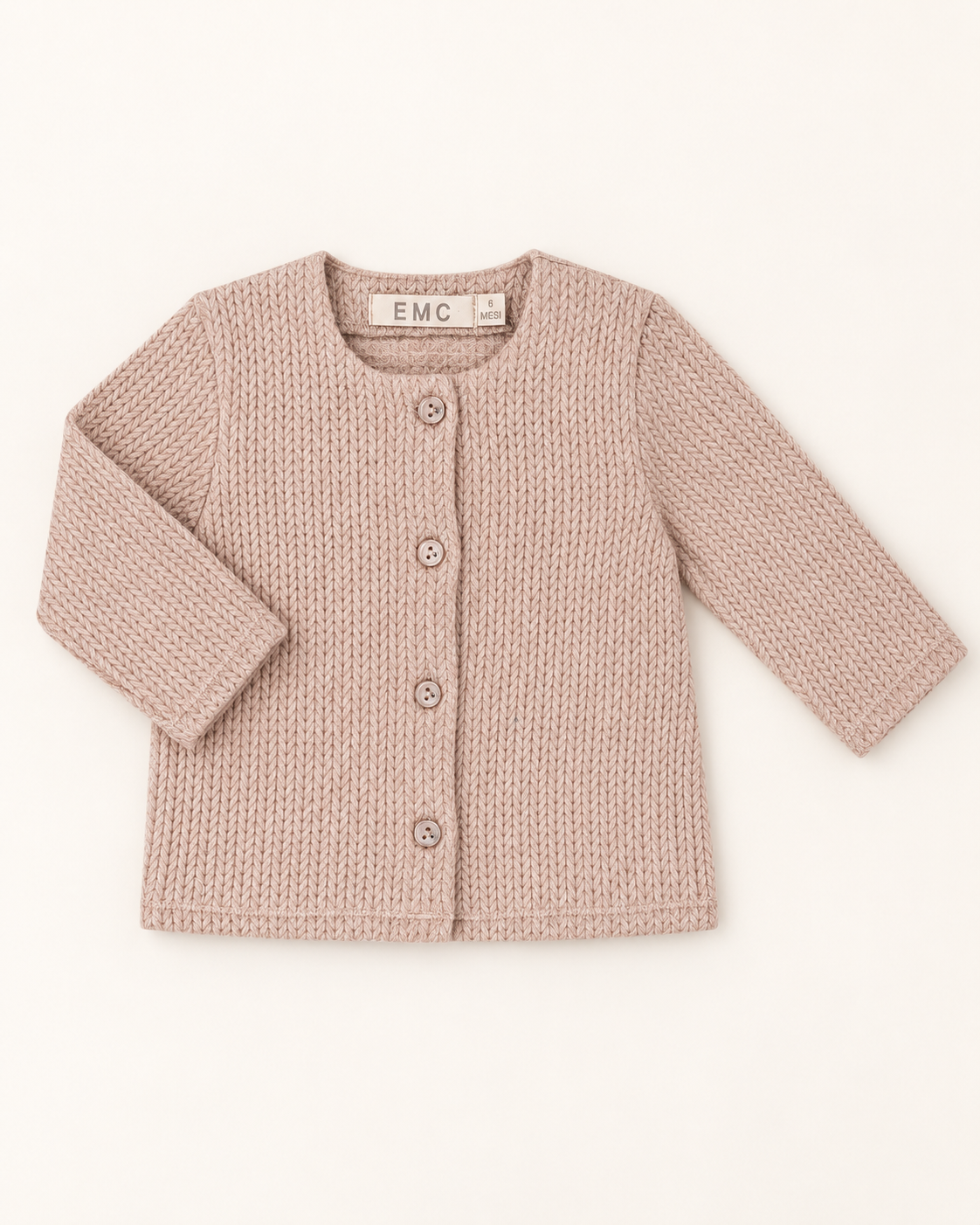 Cardigan Bimba a Spina di Pesce con Bottoni