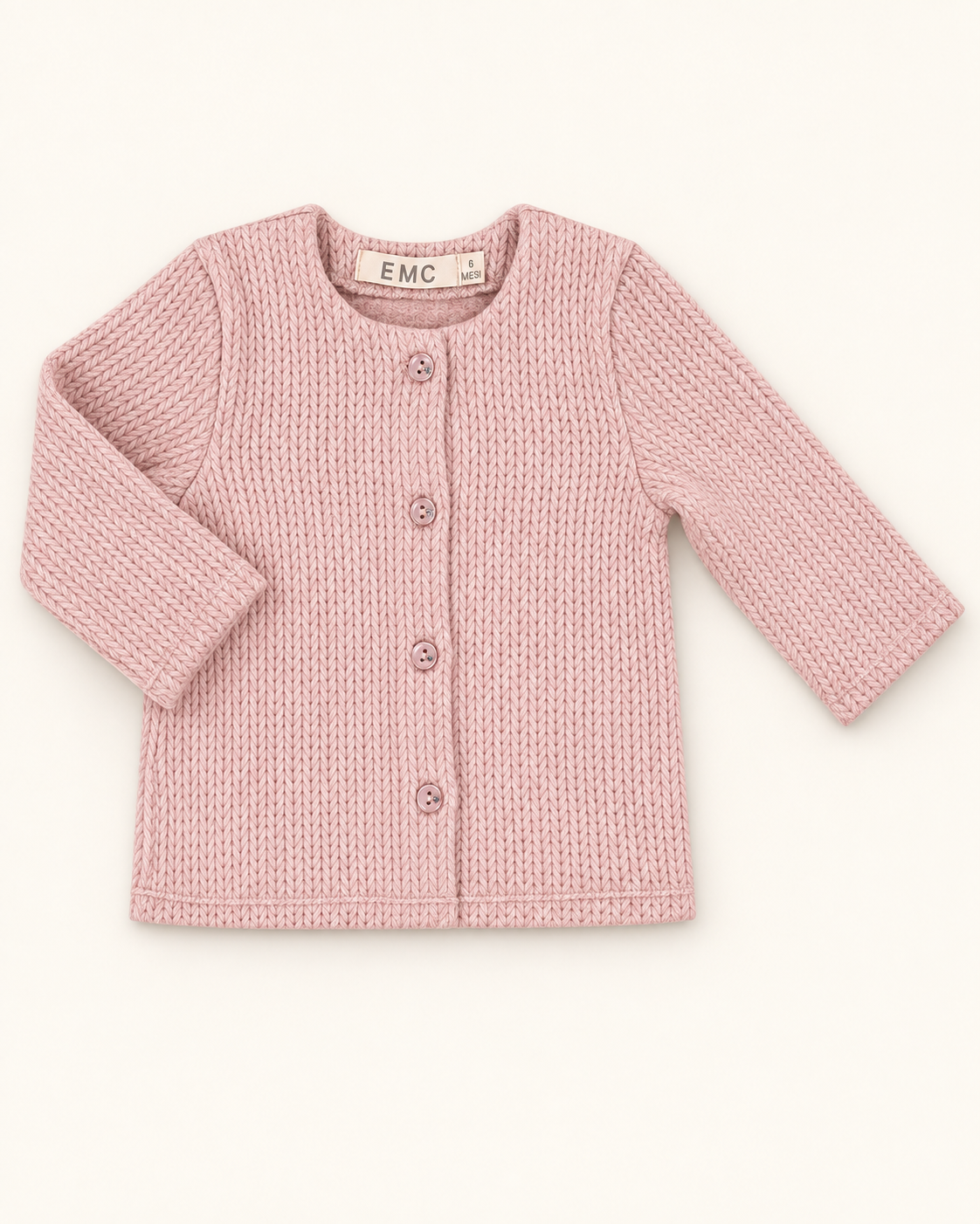 Cardigan Bimba a Spina di Pesce con Bottoni