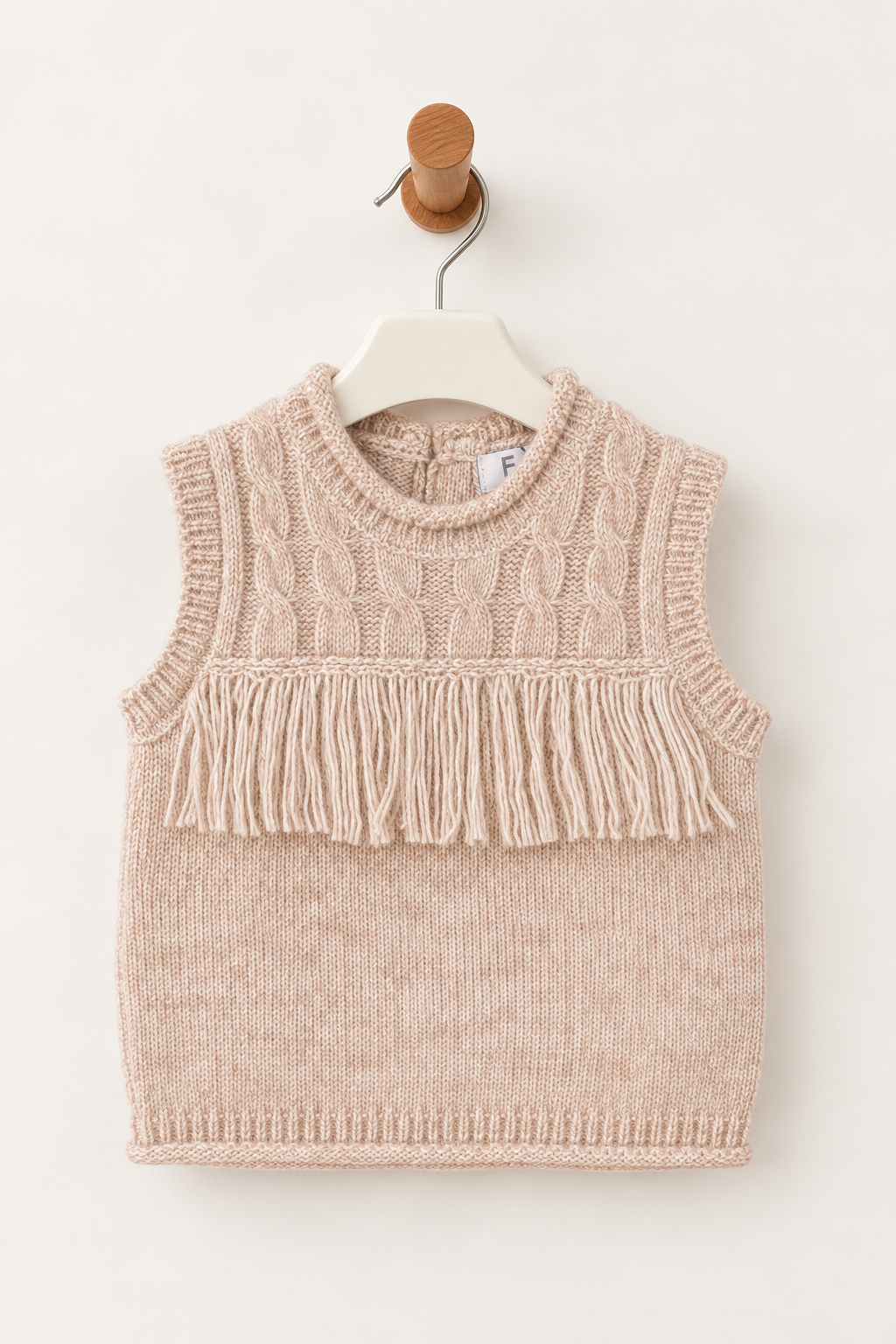 Gilet Bimba EMC in Maglia con Frange e Trecce