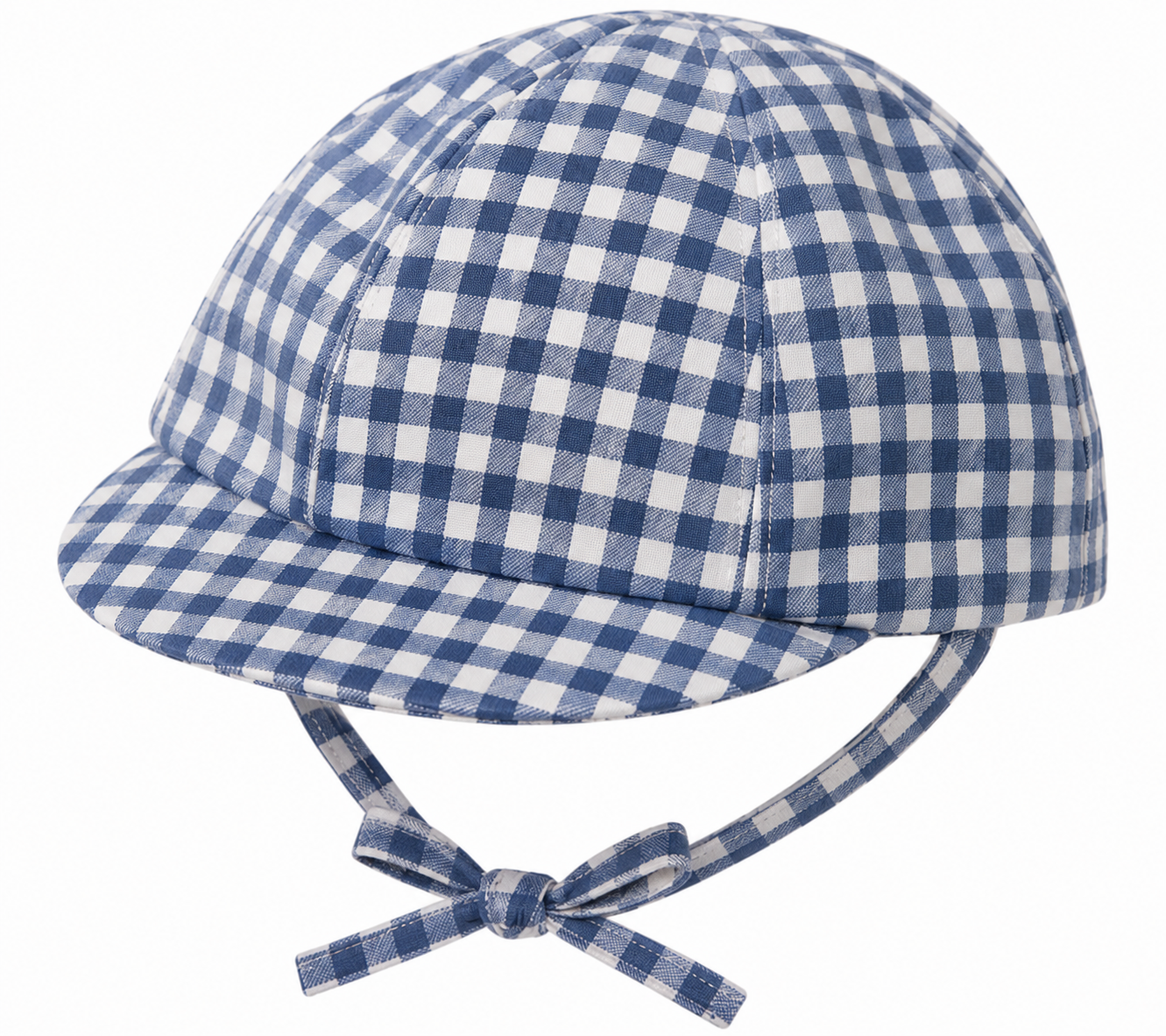 Cappello Bambino in 100% Cotone Beige con Stampa Elefanti e Laccetti