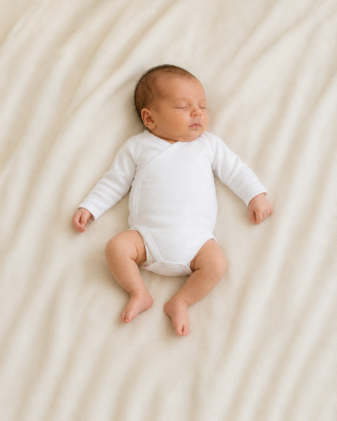 Set 3 Body Neonato Unisex Manica Lunga in Costina di Cotone con Apertura a Portafoglio