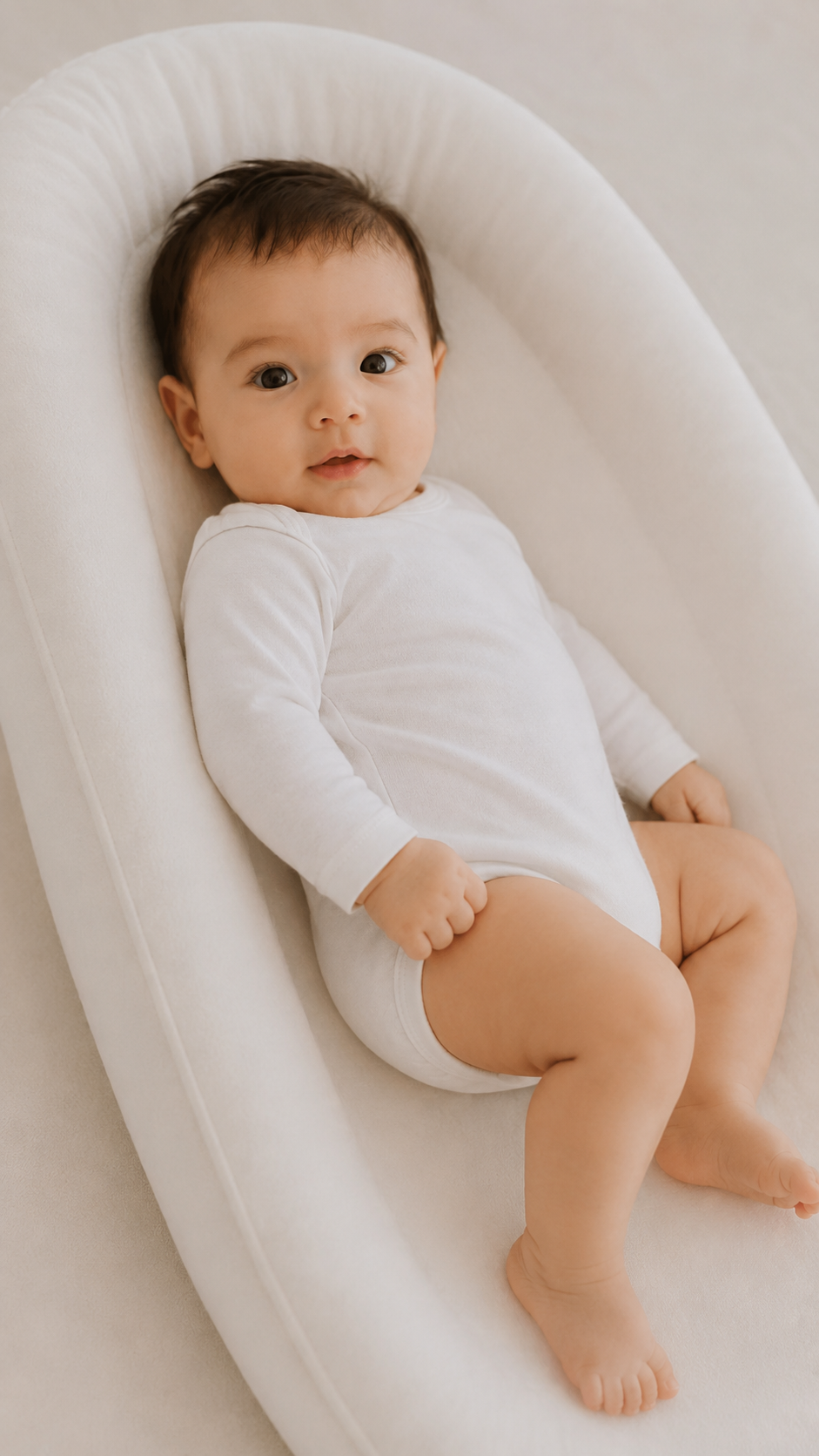 Set 6 Body Neonato Unisex Scollo Americano in Costina di Cotone Manica Lunga