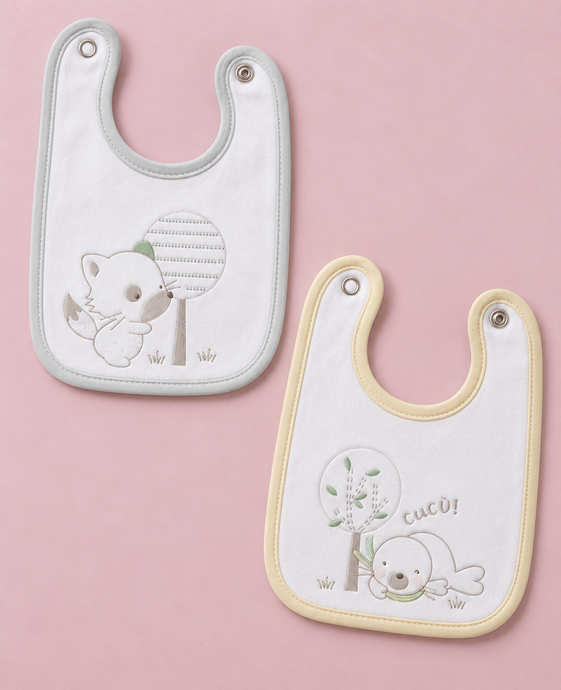 Set da 6 Bavaglini in Ciniglia Volpe e Foca Fantasie Assortite