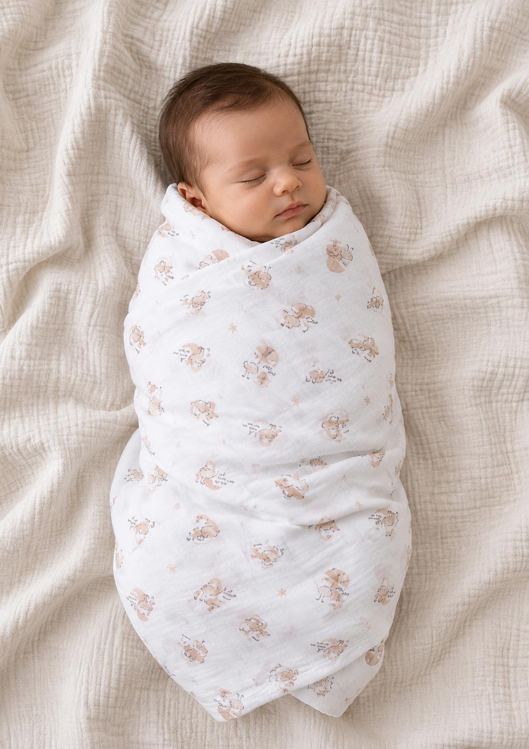 Mussola Neonato Unisex in Bamboo e Cotone