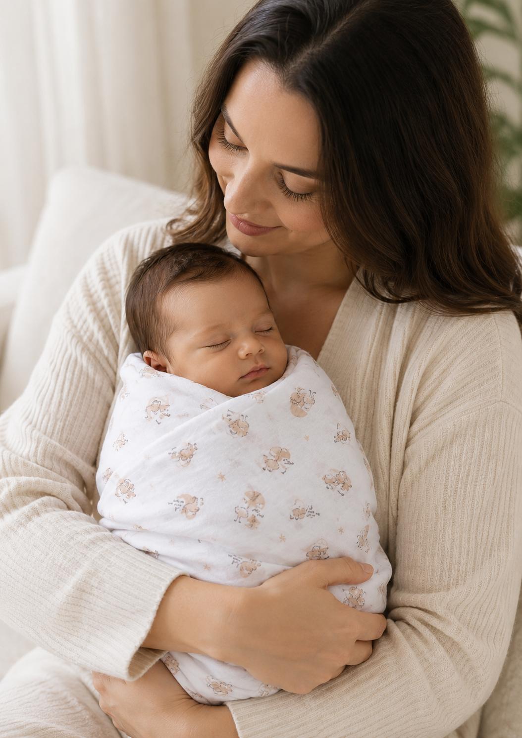 Mussola Neonato Unisex in Bamboo e Cotone