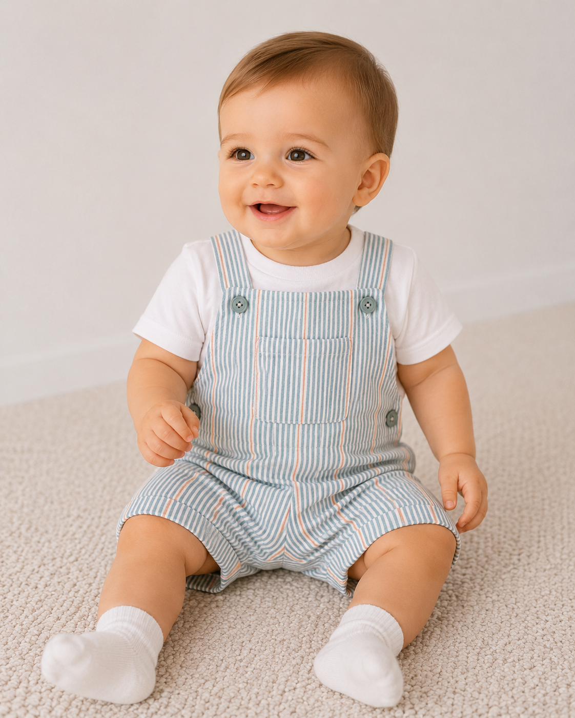 Completo Estivo Bambino con Salopette Scozzese