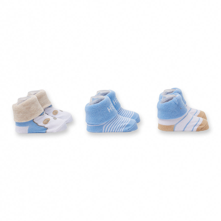 Set 3 Paia di Calzini Neonato in Cotone 0-6 Mesi