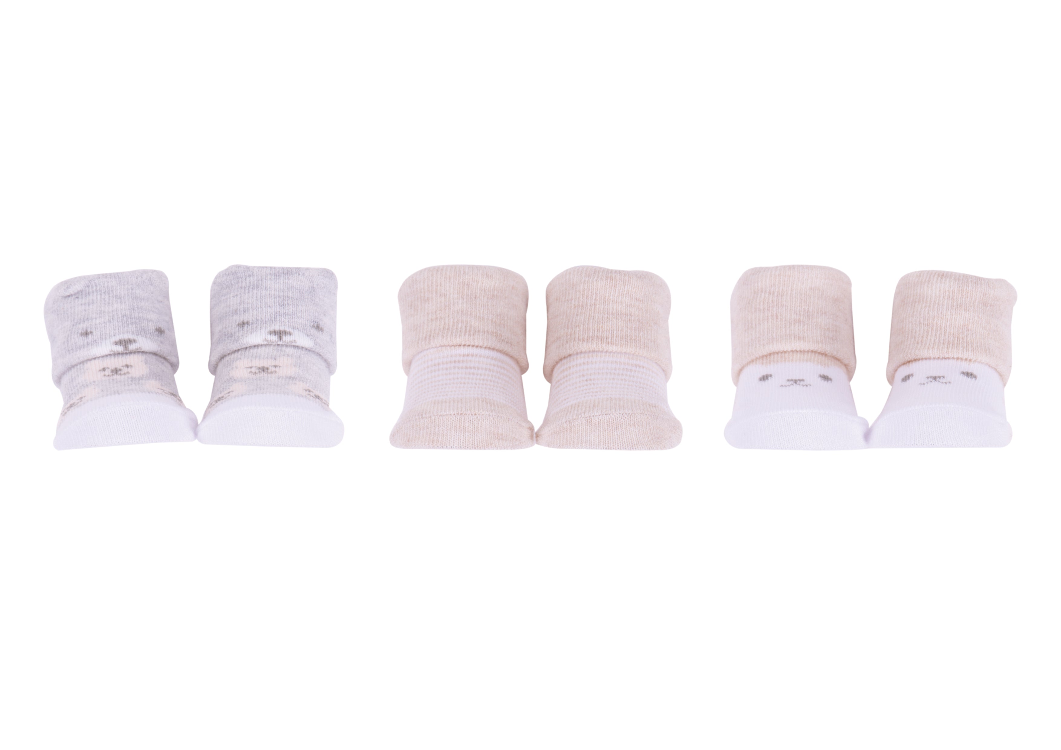Set 3 Paia di Calzini Neonato in Cotone