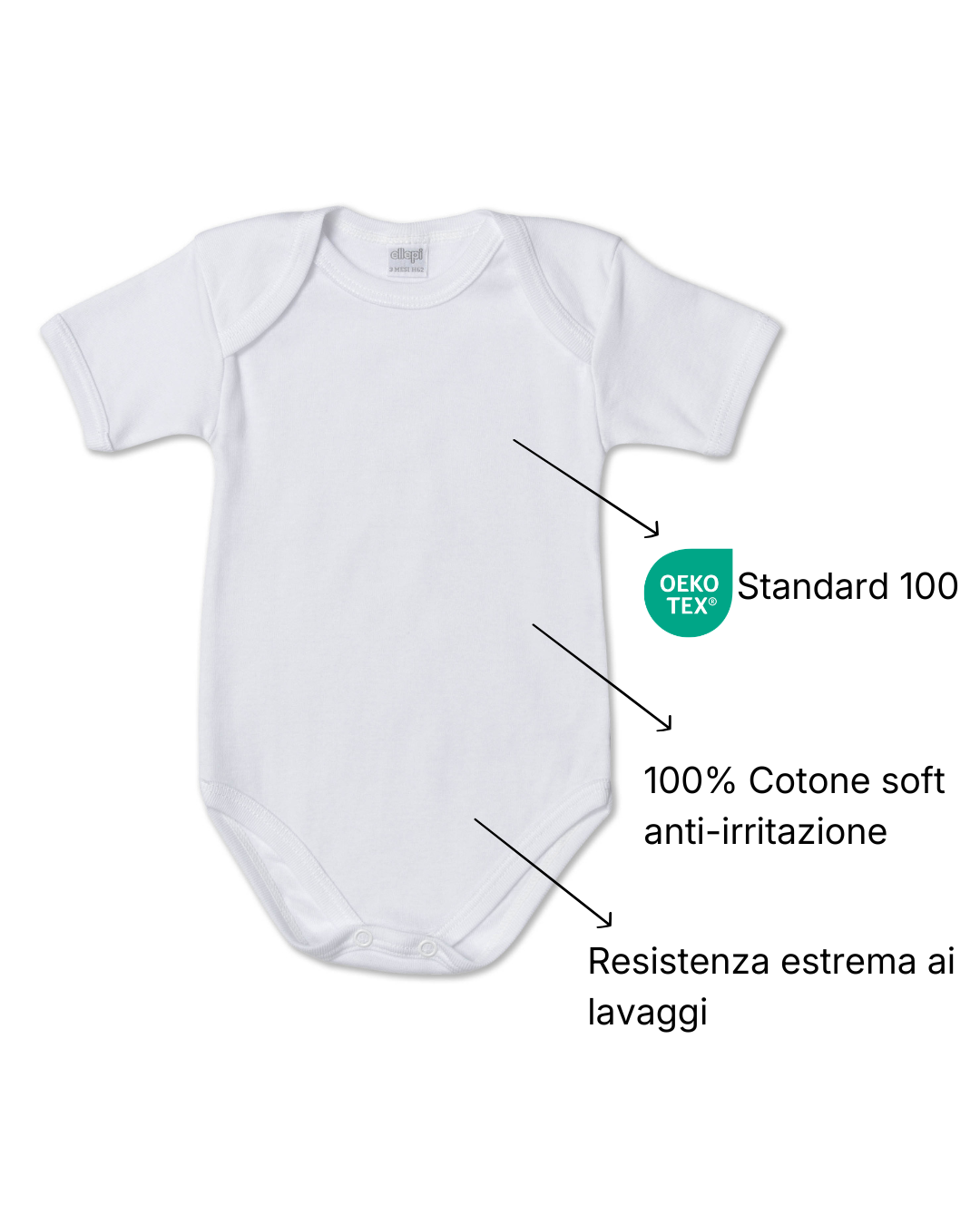 Set 6 Body Neonato Scollo Americano in Cotone Oeko-Tex Grafica "Lumachina"
