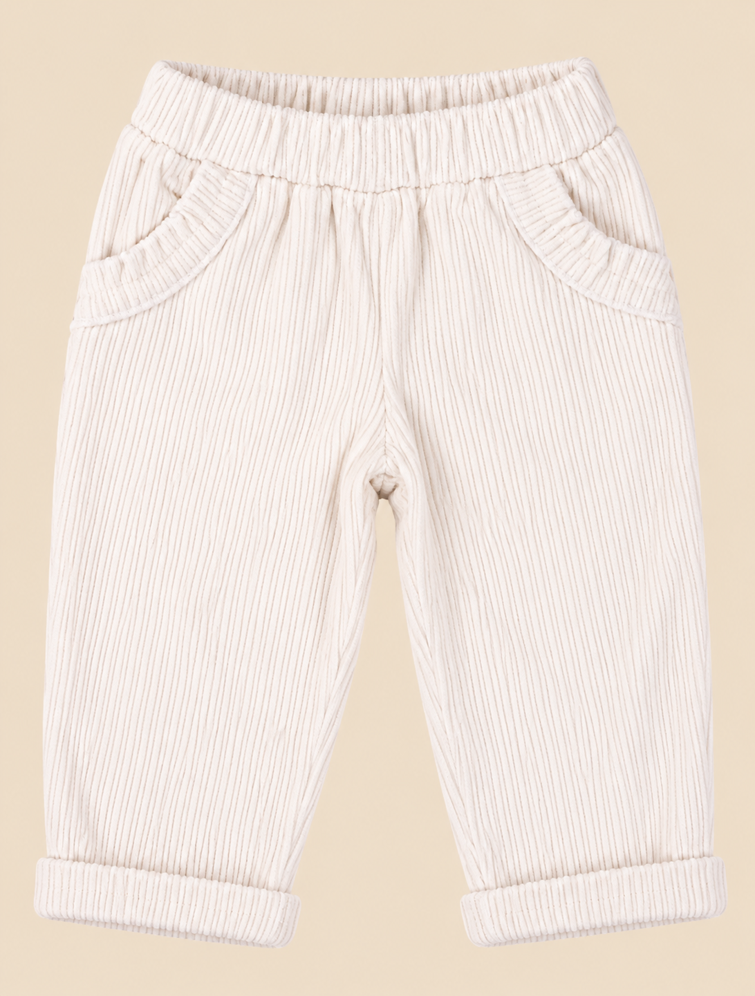 Pantalone Bimba EMC in Velluto a Coste con Tasche Rouches