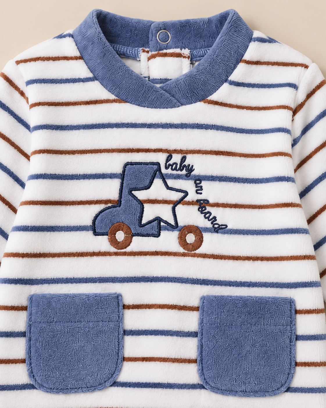 Tutina Neonato in Ciniglia Jacquard