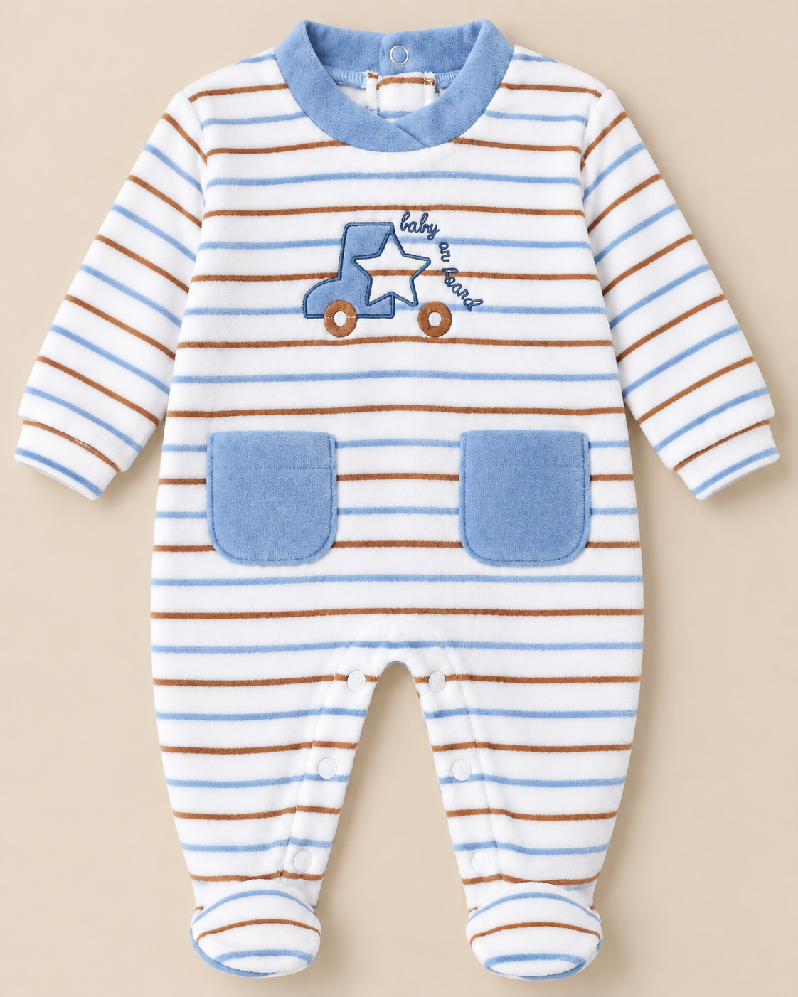Tutina Neonato in Ciniglia Jacquard