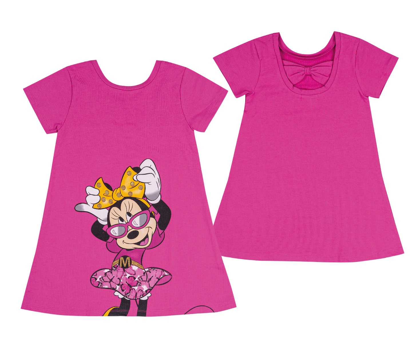 Abito Bimba Disney by EMC | Vestitino Fucsia Minnie "Glam" con Fiocco