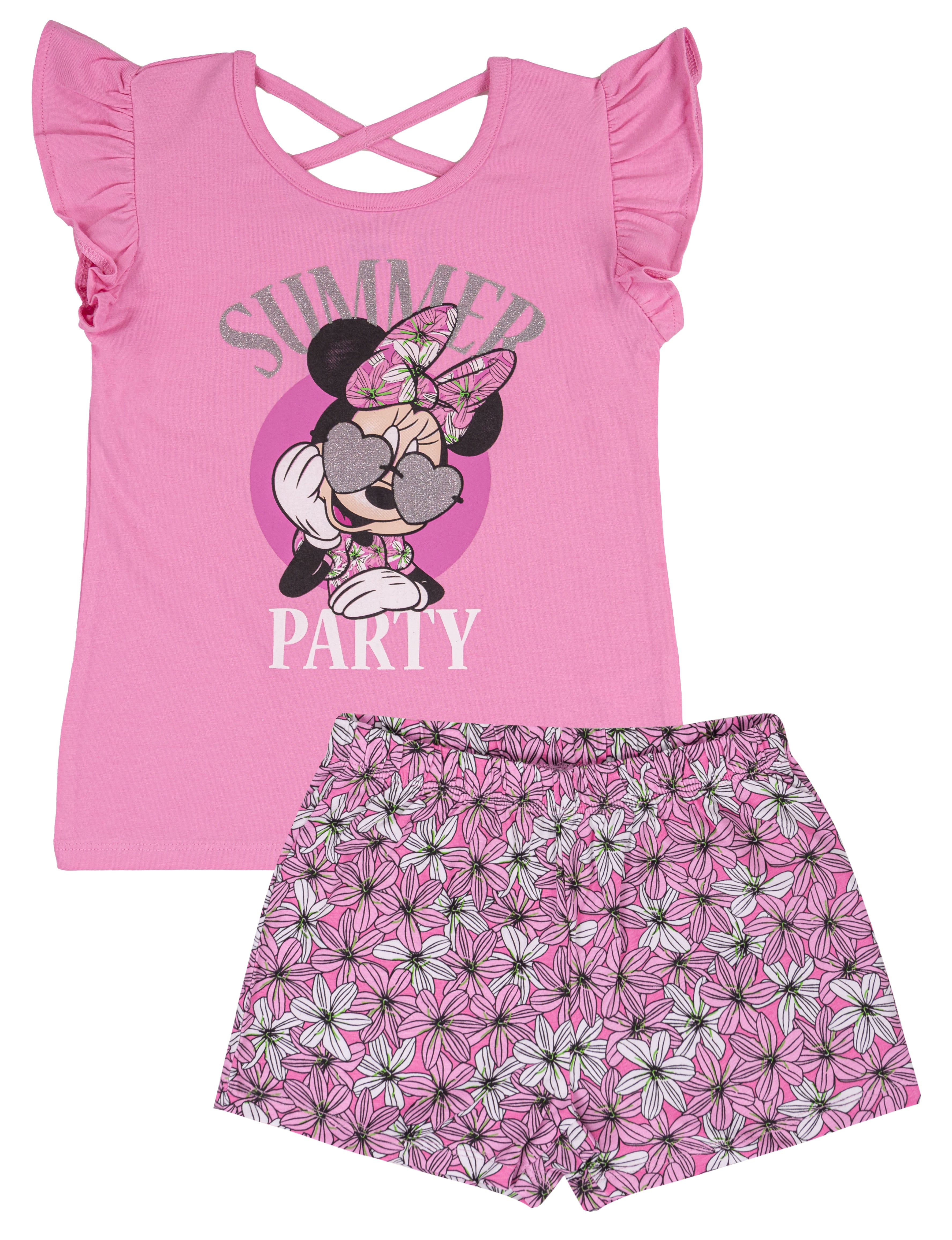 Completo Estivo Bambina Disney Minnie "Summer Party" in Cotone