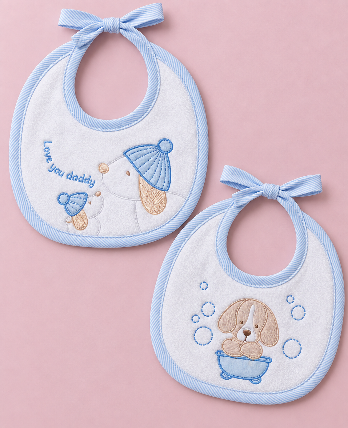 Set da 6 Bavaglini Tondi Bimbo Orsetto Fantasie Assortite