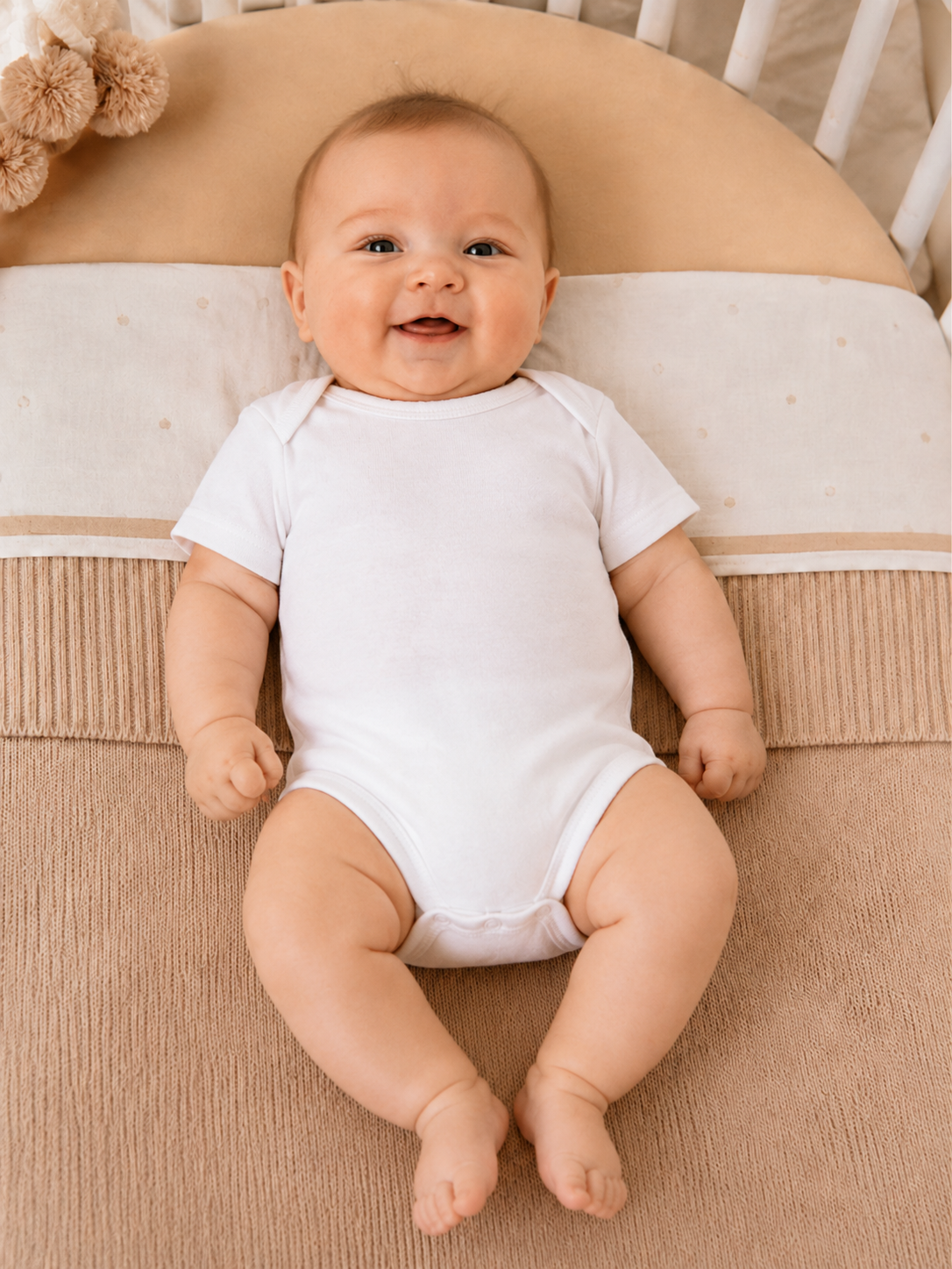 Set 6 Body Neonato Unisex Scollo Americano in Caldo Cotone Manica Corta