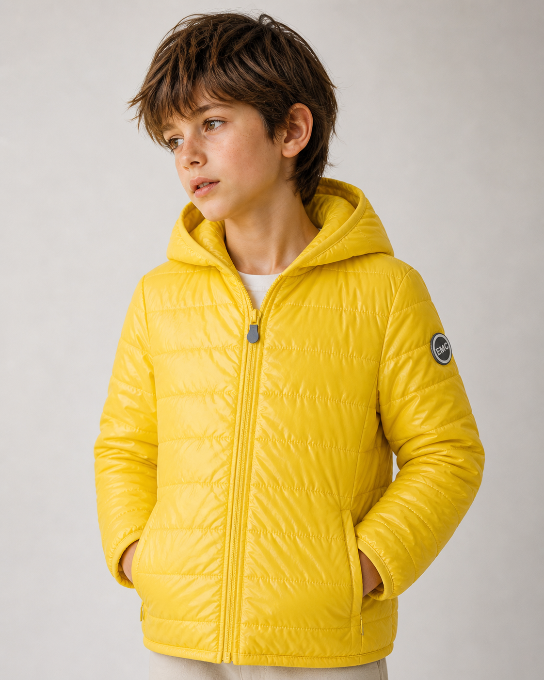 Giubbino Unisex Antivento con Cappuccio e Polsini Elasticizzati