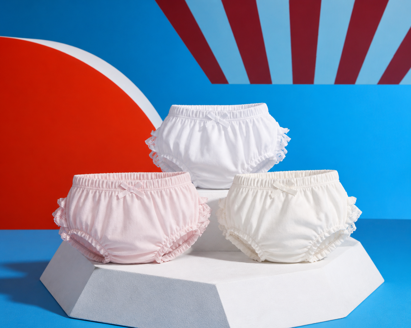 Mutandina Anatomica Bambina in Cotone Elasticizzato con Fiocchetto