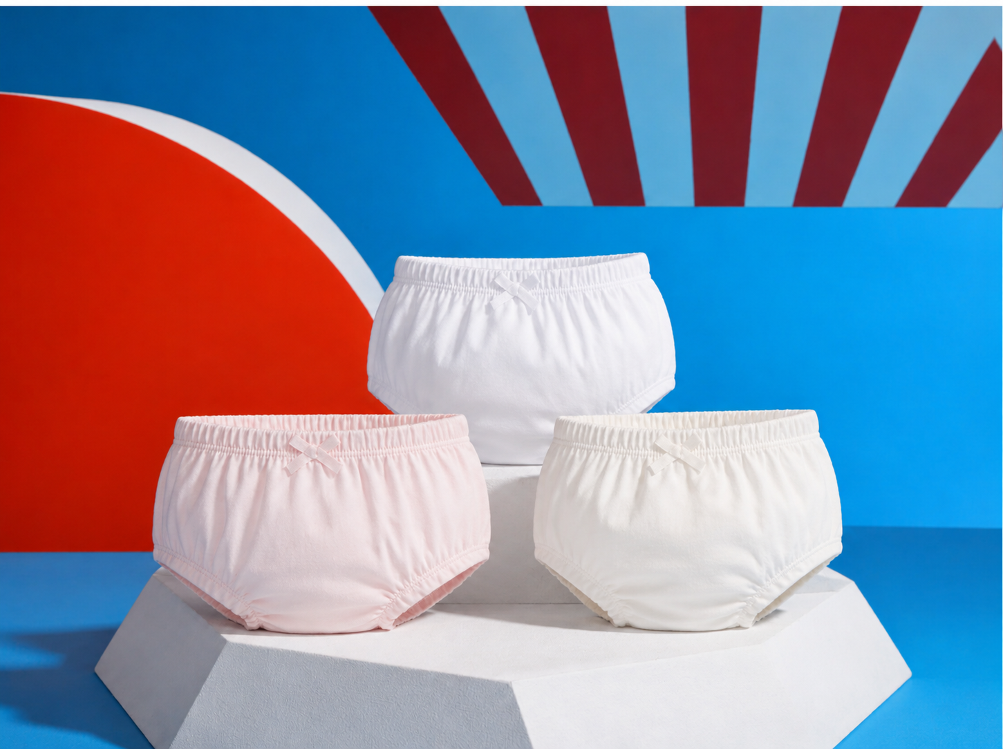 Mutandina Anatomica Bambina in Cotone Elasticizzato con Fiocchetto