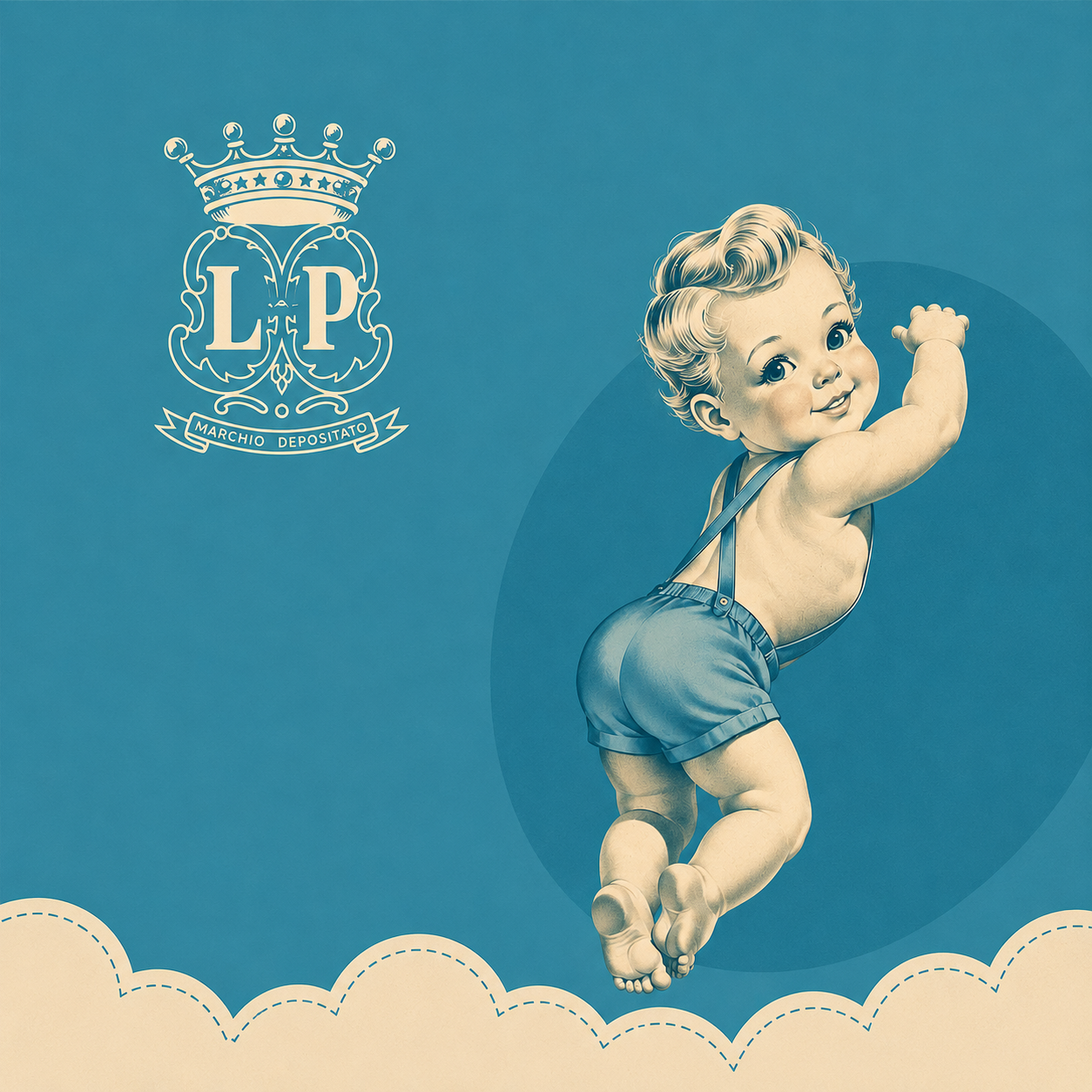 Marchio storico Ellepi LP — fondato nel 1966 a Treviso, intimo neonato e bambino