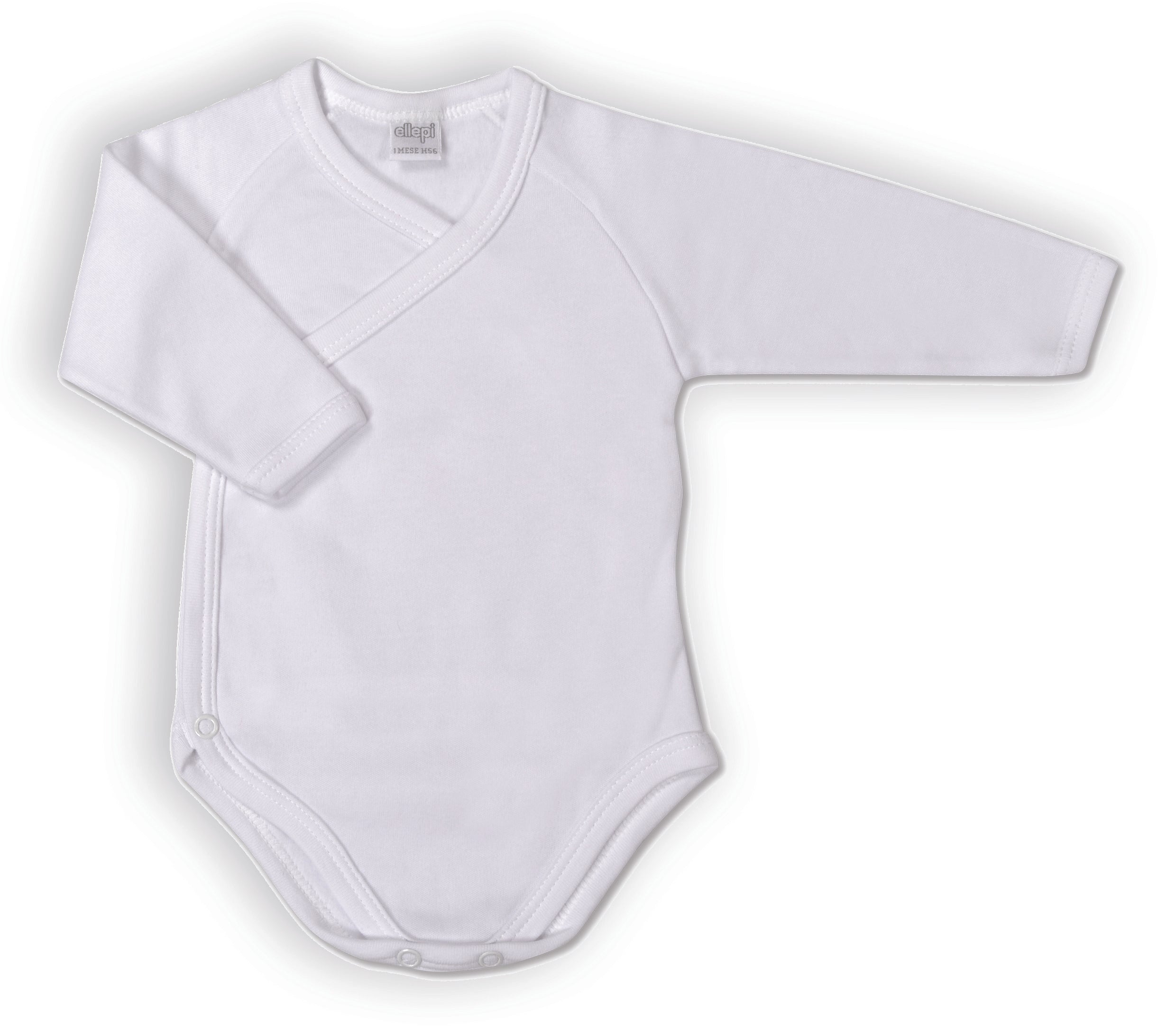 Set 3 body neonato unisex Ellepi manica lunga caldo cotone — apertura portafoglio e bottoni a pressione al cavallo