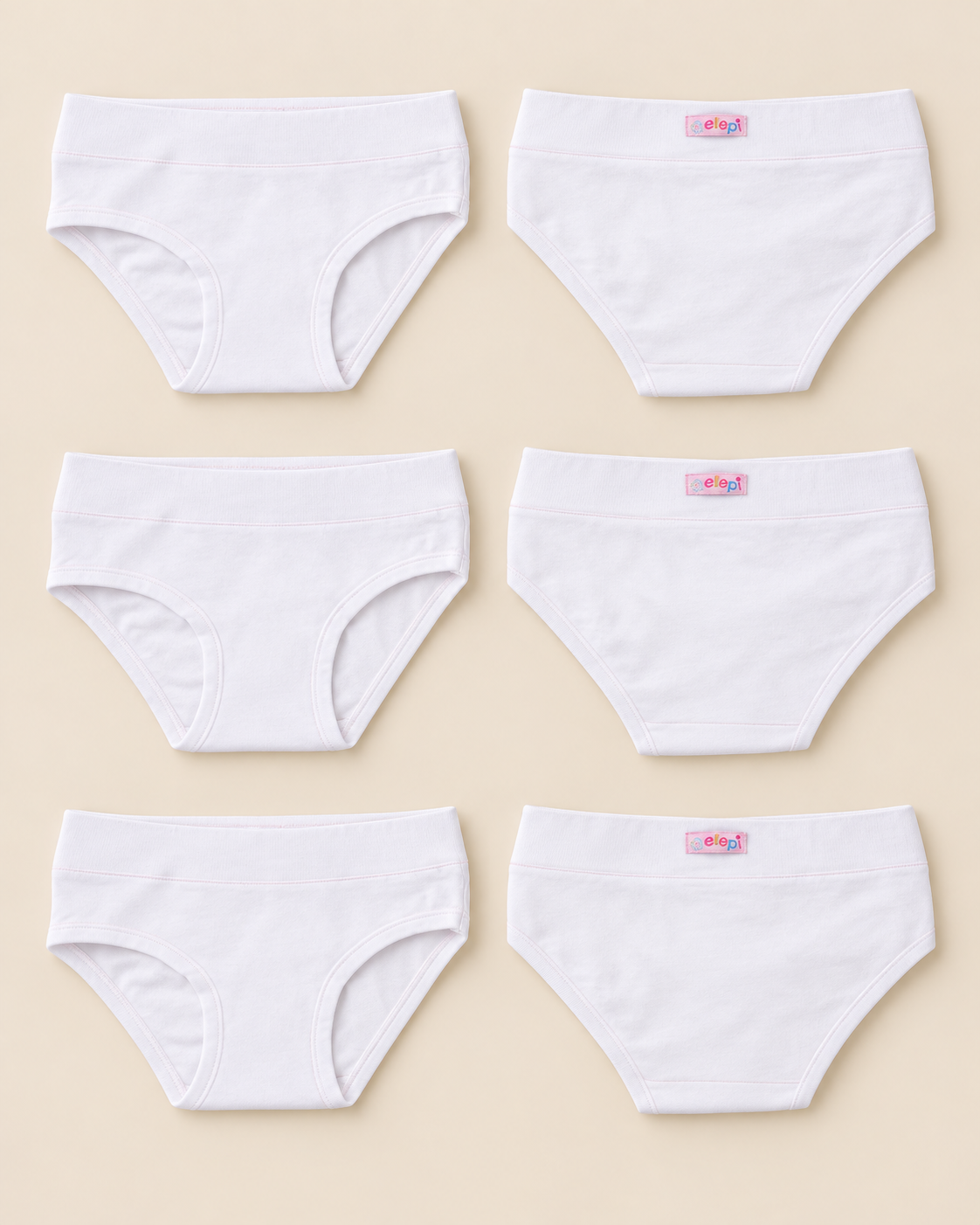 Set 6 Slip Bambina in Cotone Elasticizzato