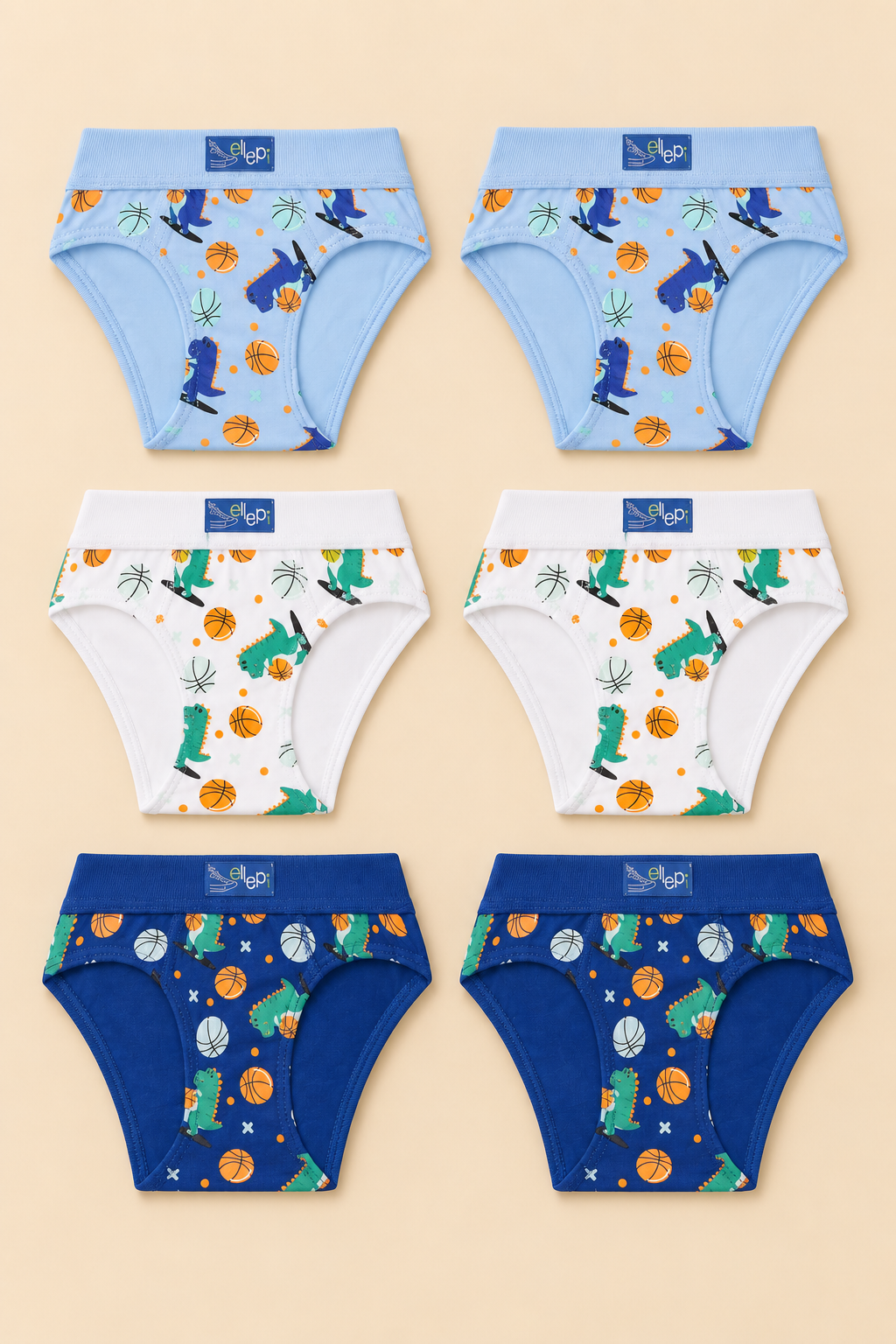 Set 6 Slip Bambino in Cotone Elasticizzato