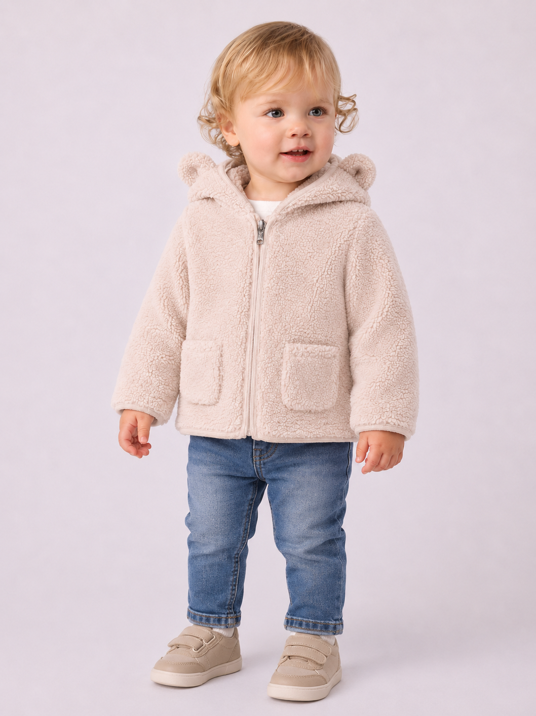 Giacca Teddy EMC con Cappuccio, Orecchie e Zip