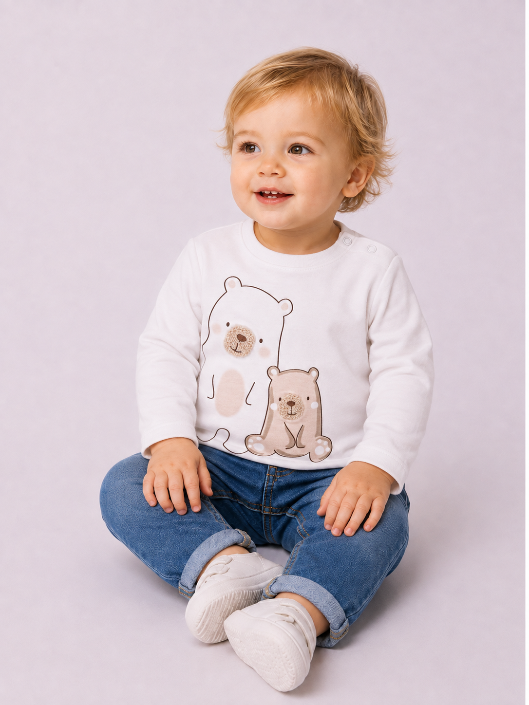 Maglia Bimbo con Orsi Polari e Musetti in Ciniglia