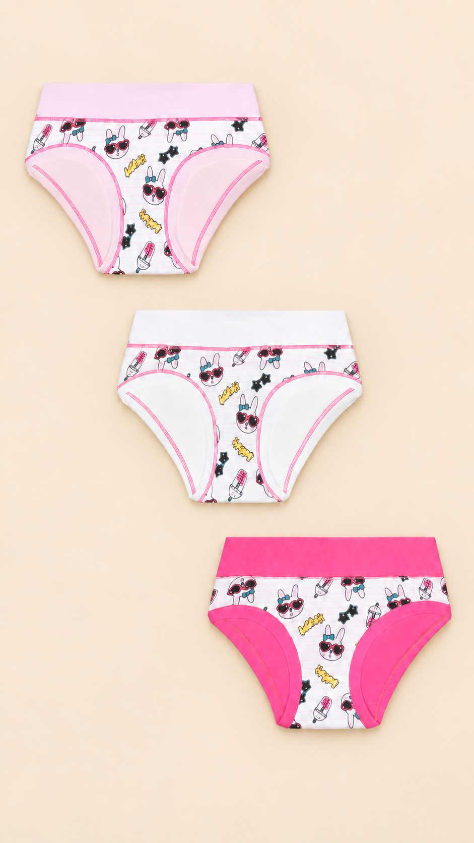 Set 6 Slip Bambina in Cotone Elasticizzato
