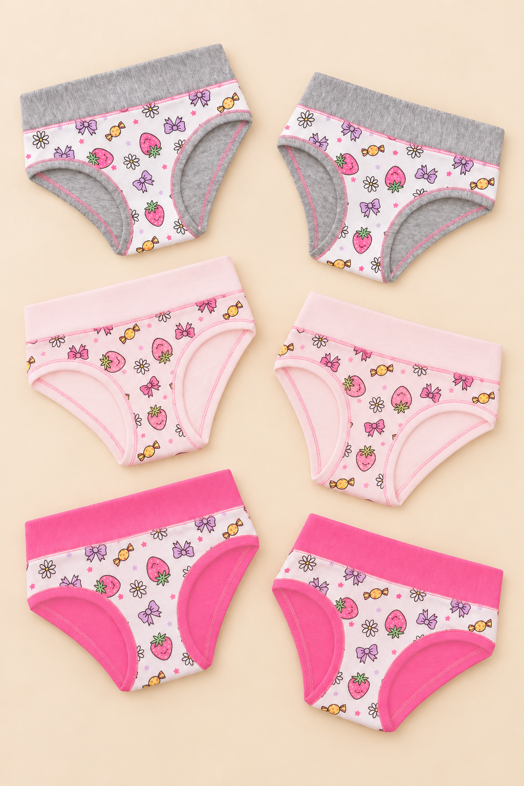 Set 6 Slip Bambina in Cotone Elasticizzato