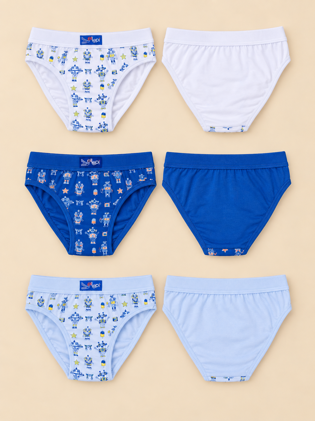 Set 6 Slip Bambino in Cotone Elasticizzato