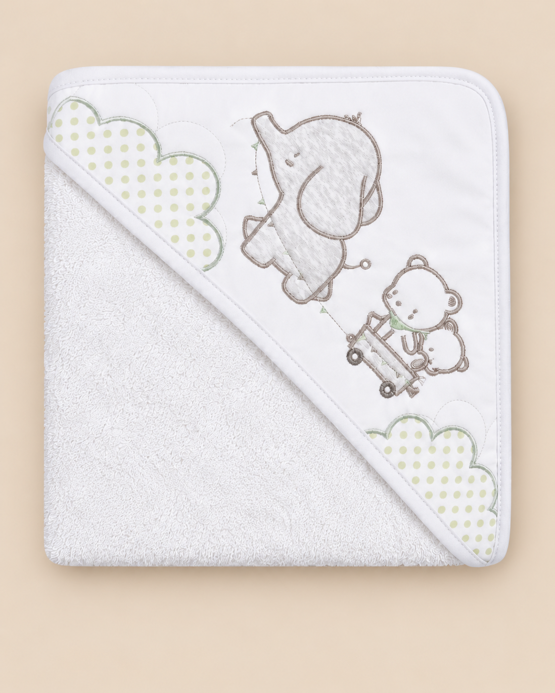 Accappatoio a Triangolo Neonato Unisex in Cotone
