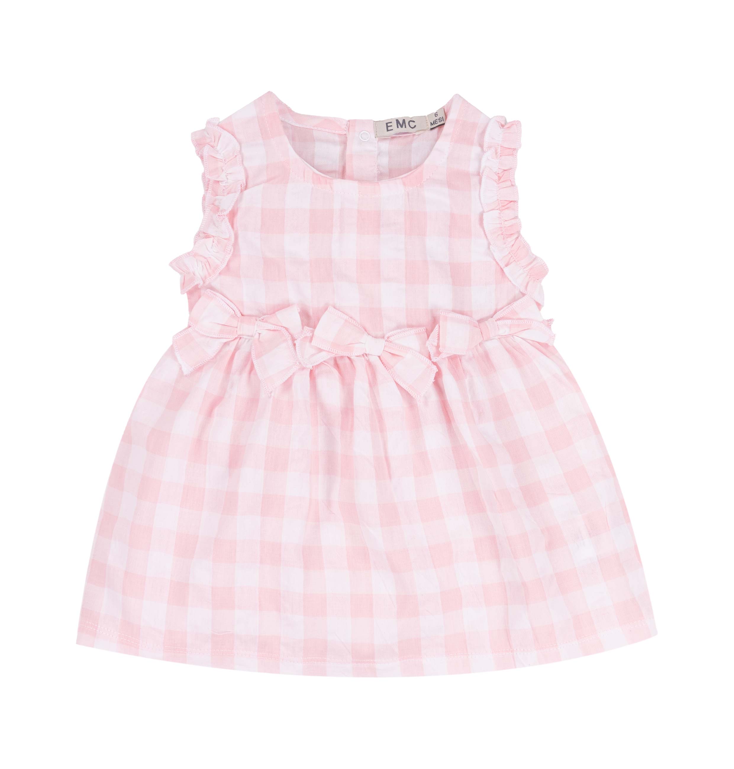 Vestito Bimba EMC a Quadretti Rosa | Fiocchi e Volant