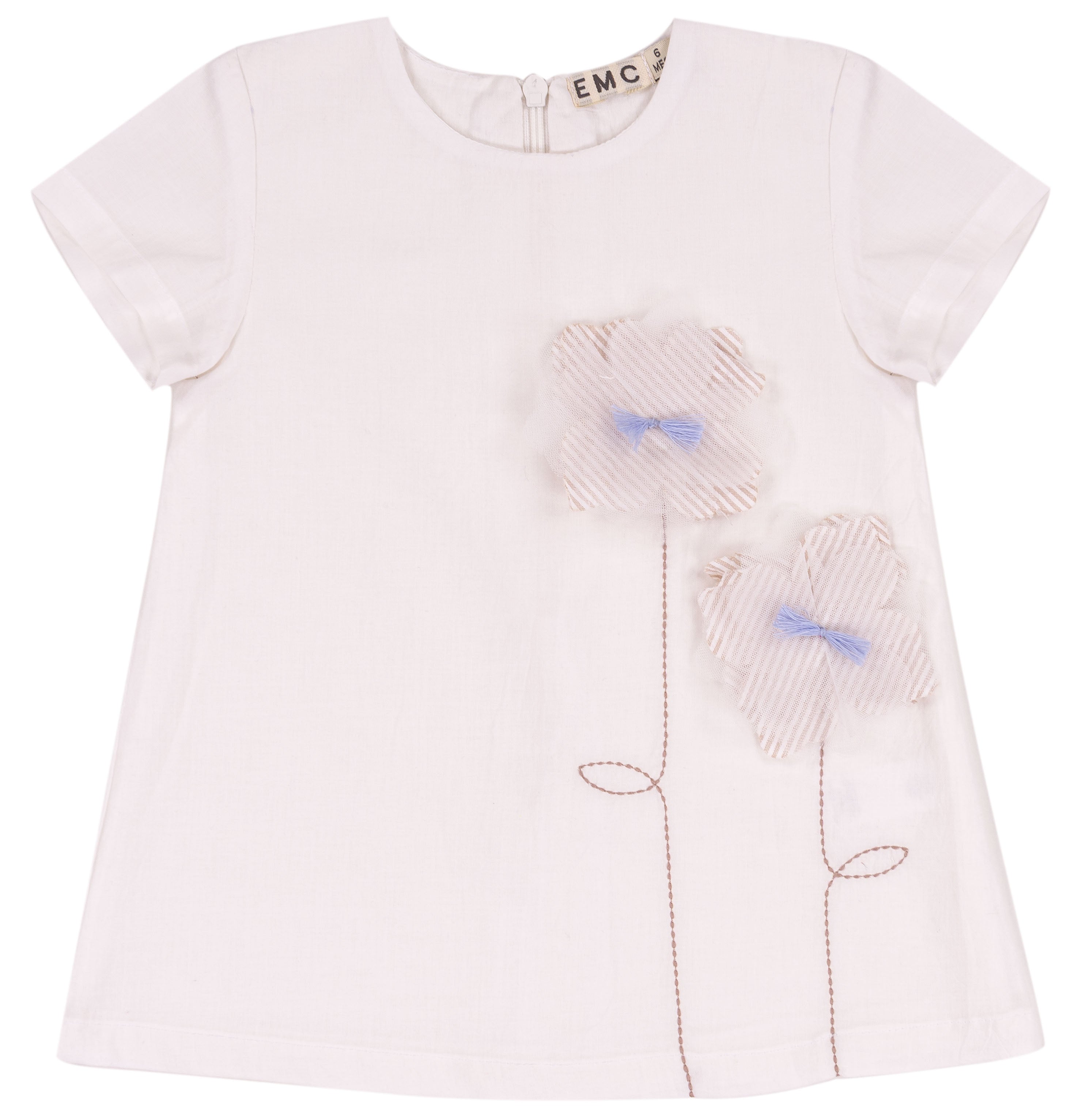 Abito Corto Estivo Bimba in Cotone con Fiori