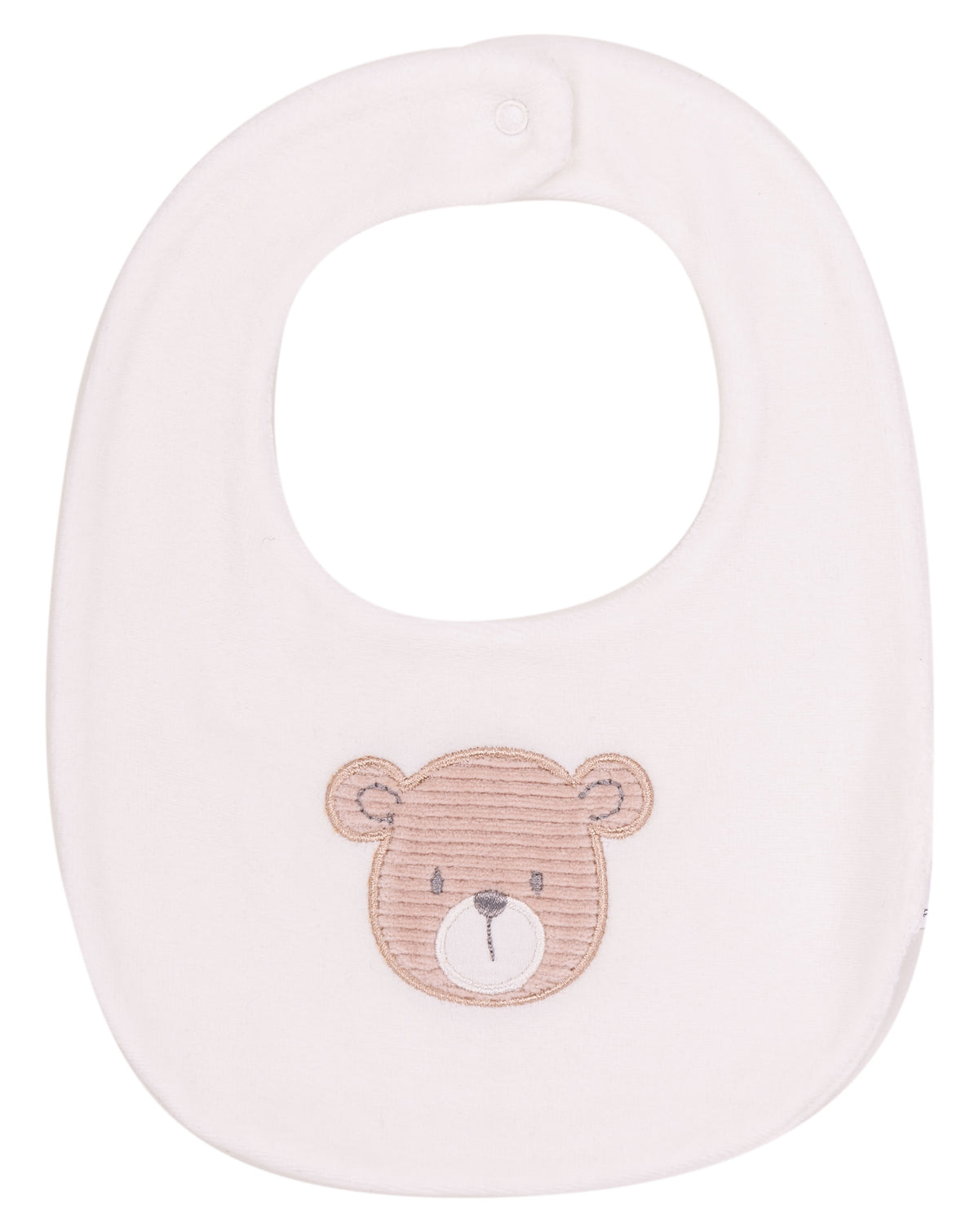 Bavaglino Neonato Bianco con Orsetto