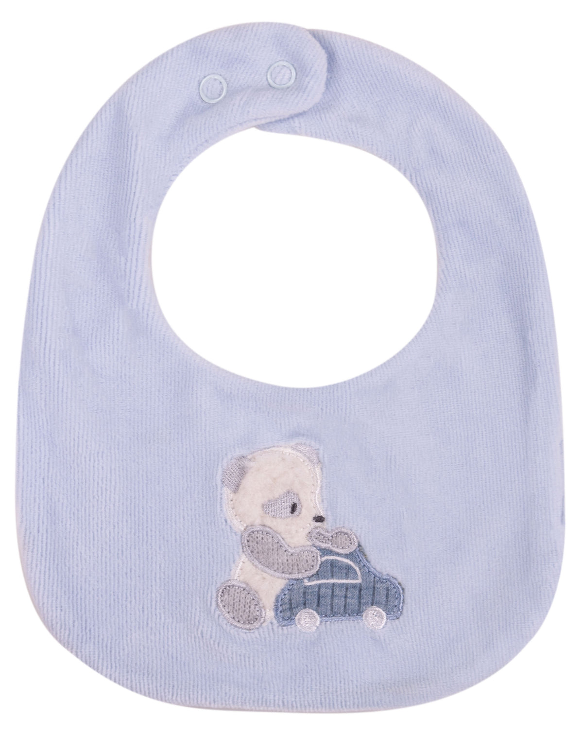 Bavaglino Neonato EMC Azzurro con Orsetto e Macchinina