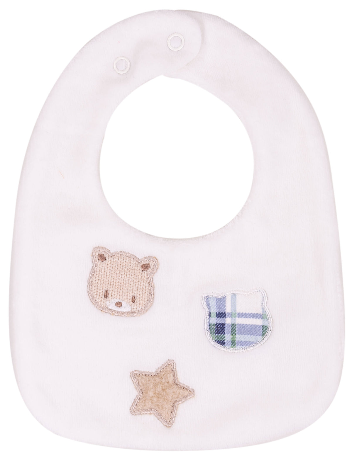 Bavaglino Neonato EMC Panna con Orsetti e Stella