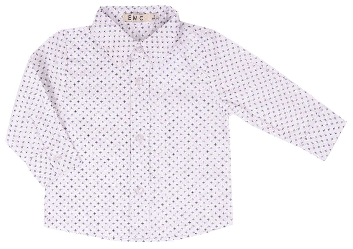 Camicia Bimbo EMC Bianca a Micro Pois