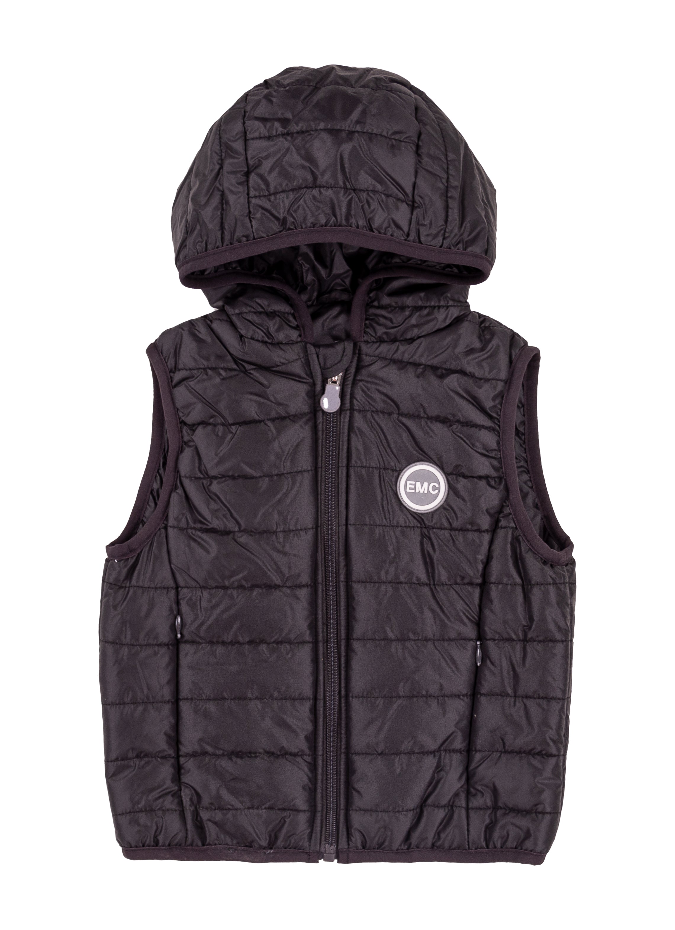 Gilet Unisex Imbottito con Cappuccio e Zip
