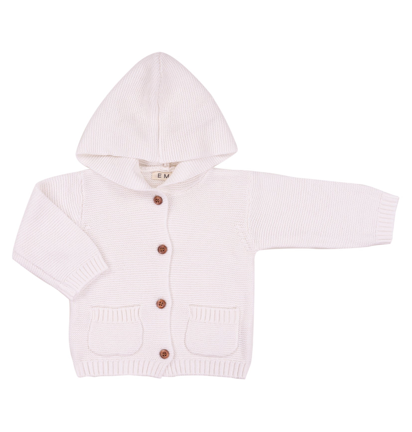 Giacchina Tricot Unisex 100% Cotone con Cappuccio e Bottoni