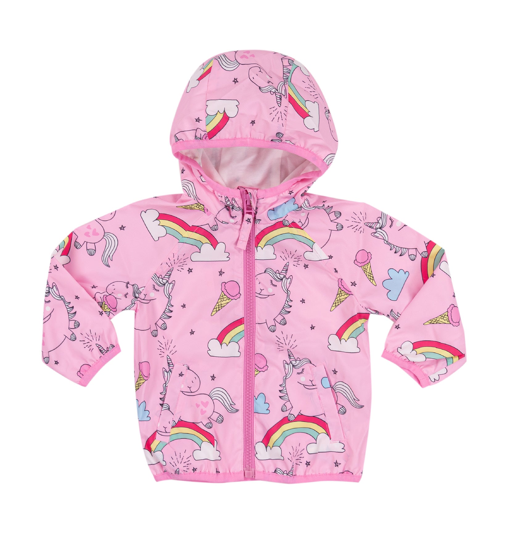 Giubbino Nylon Bambina con Cappuccio e Zip