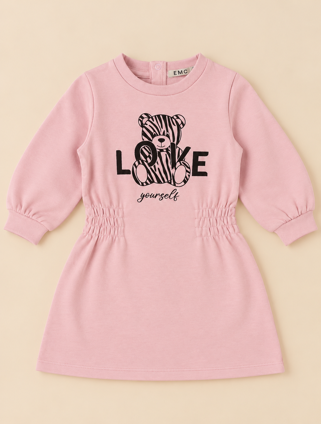 Abito Bambina Manica Lunga Cipria