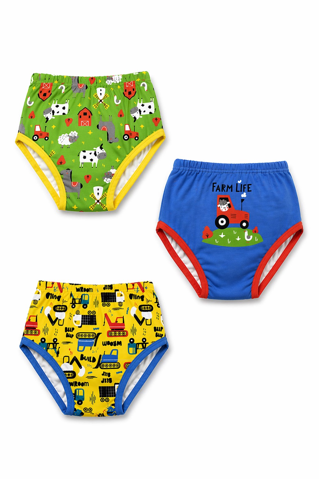 Confezione set 3 mutandine apprendimento bambino Ellepi — cotone morbido, fantasie assortite