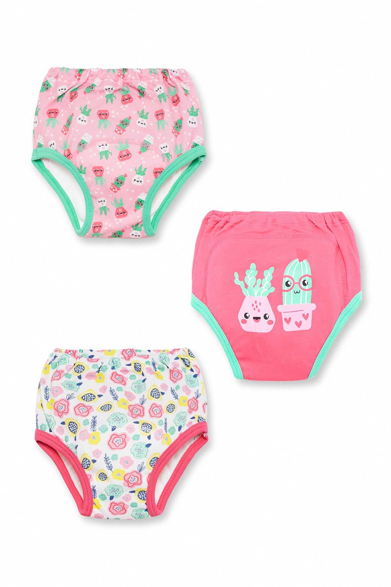 Set 3 Mutandine Apprendimento Bambina in Puro Cotone