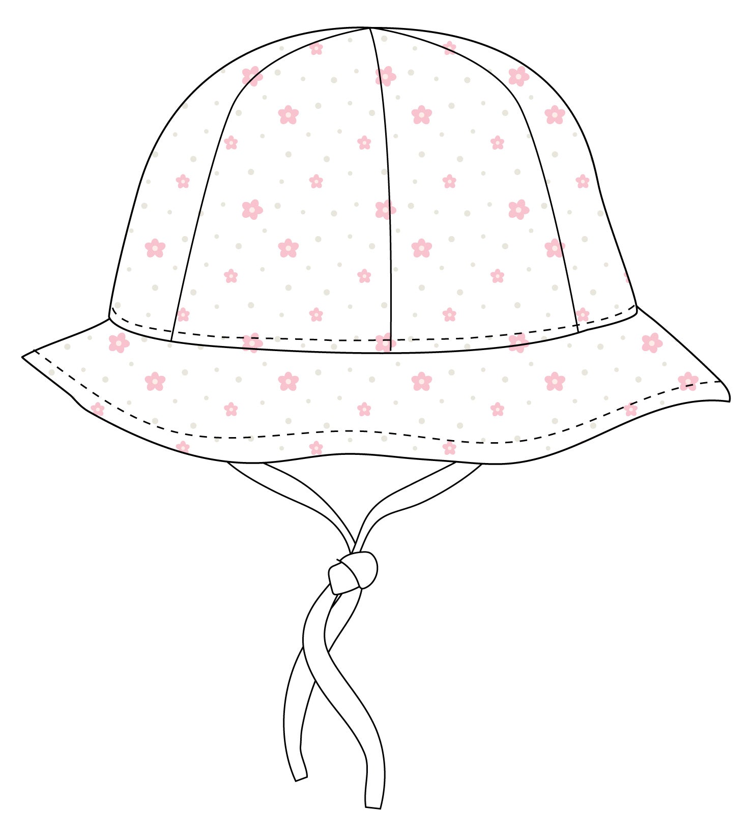 Cappello Pescatore Bimba in 100% Cotone Fucsia con Micro Cuori