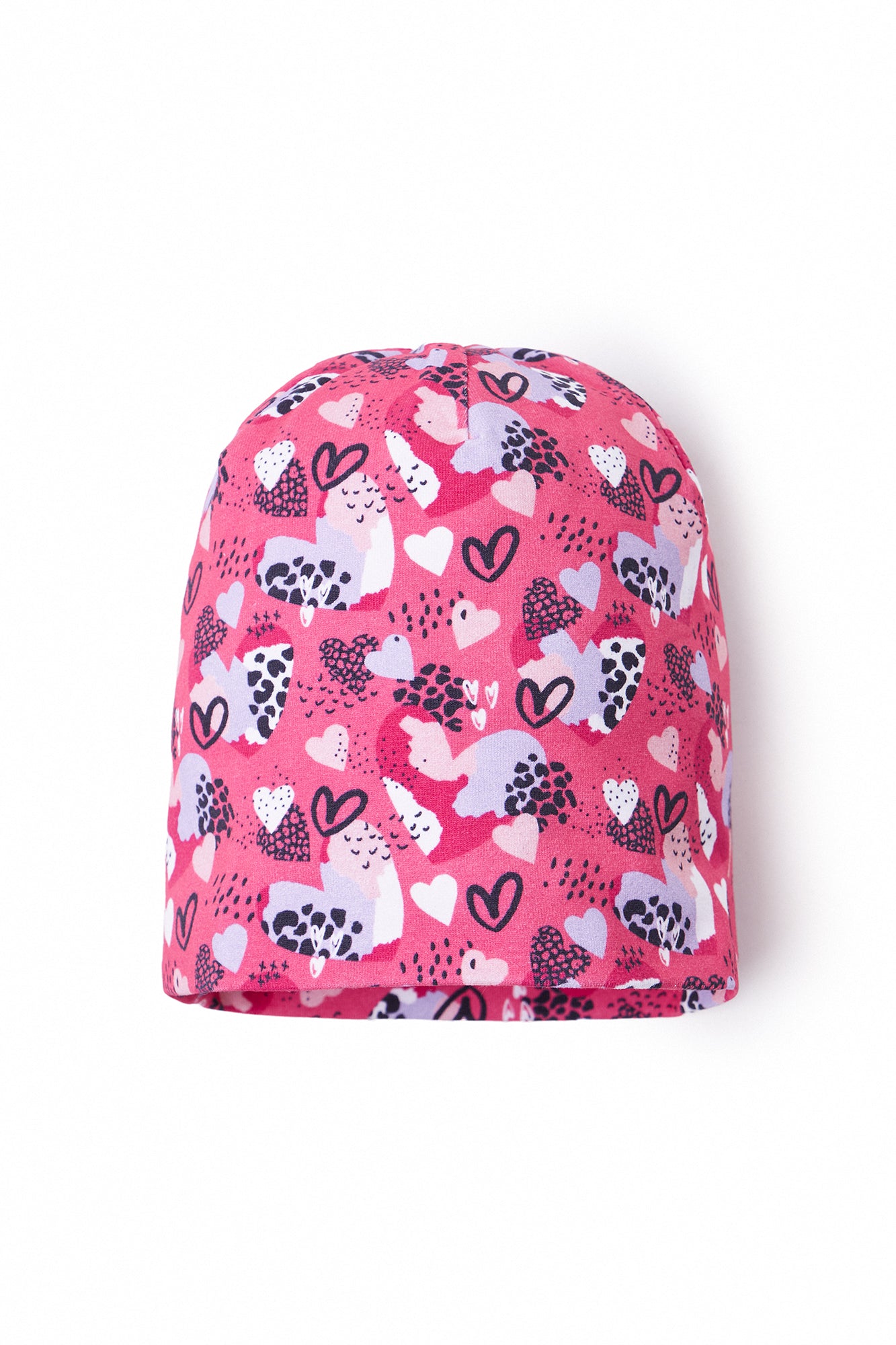 Cappellino Jersey Bambina con Fantasia Cuori