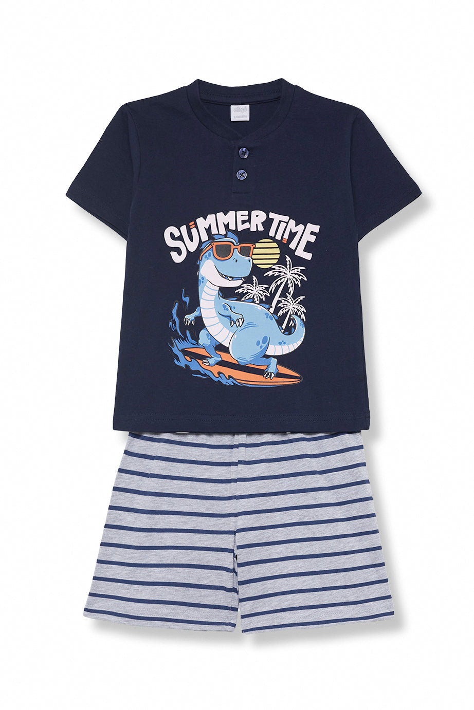 Pigiama Corto Bambino in Cotone con Grafica "Summer Time"